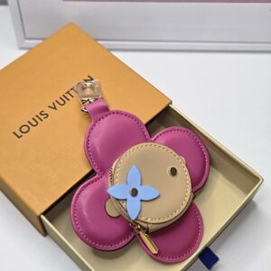 Fashion Vivianne Pink and Tan Floral Key Holder Pouch